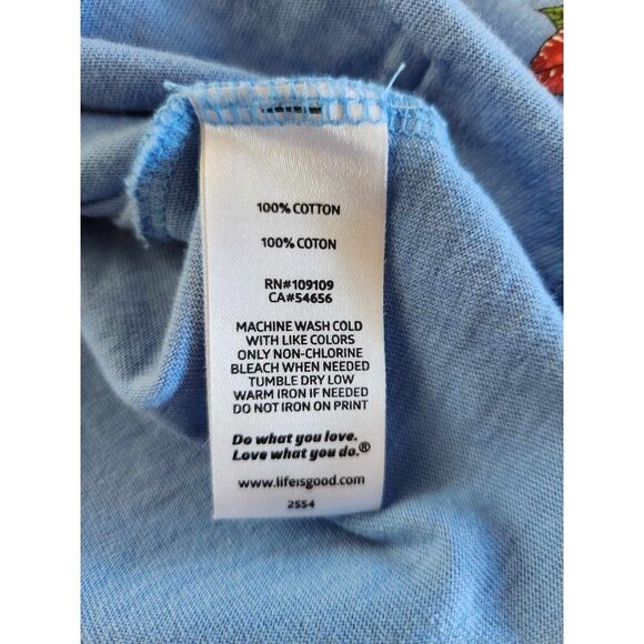 Life is Good Holiday Flowers Cotton Tee, Short sleeve Graphic Crew Neck T-Shirt - Picture 7 of 8